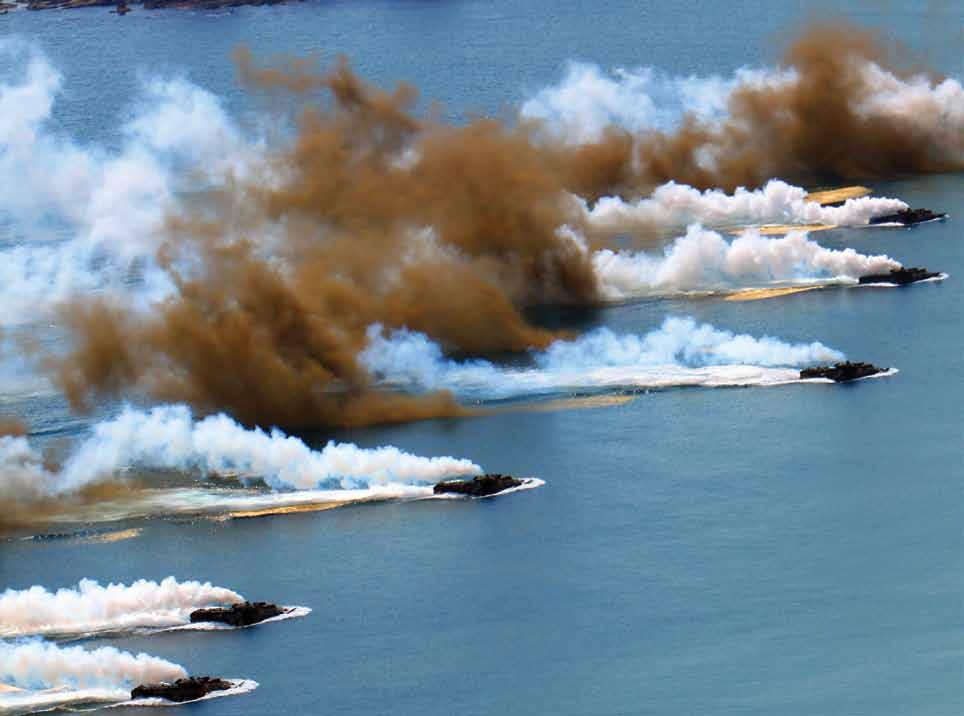 6 okinawa marine Fea ROK, US Marine forces strengthen relations at Exerci Republic of Korea Marine Corps assault amphibious vehicles advance past a smoke screen as their crews execute an amphibious