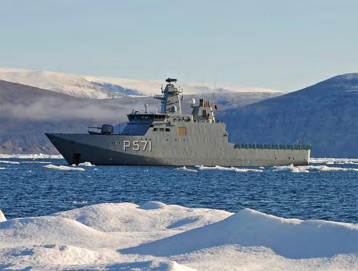 The OPVs have thick hulls, an ice keel and an ice knife stem, as well as an ice strengthened rudder combining to increase her maneuverability in Arctic conditions.