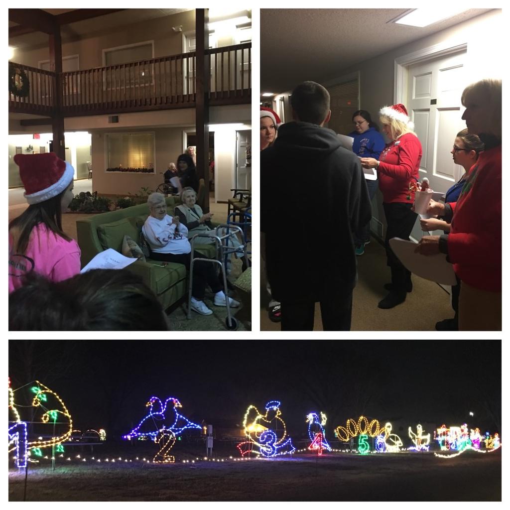 Several GEAR-UP students and staff caroled door-to-door spreading holiday cheer, and giving the residents hand-made