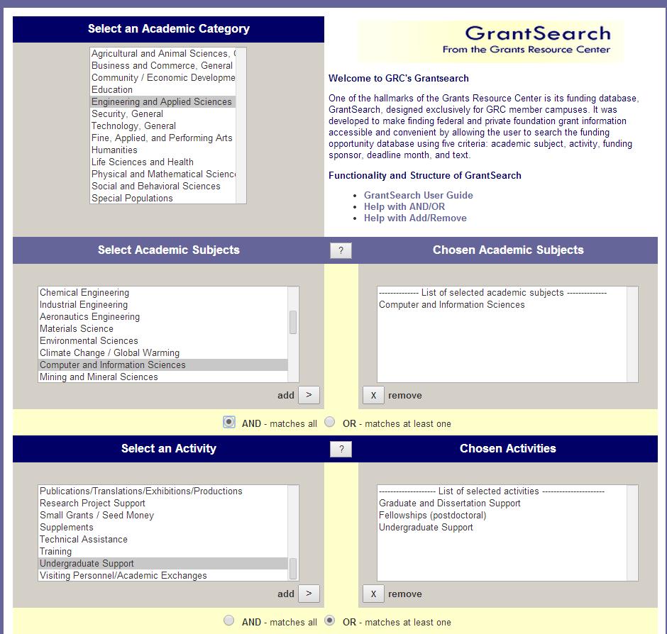 Finding the Right Graduate Fellowship GrantSearch database from the American Association of State