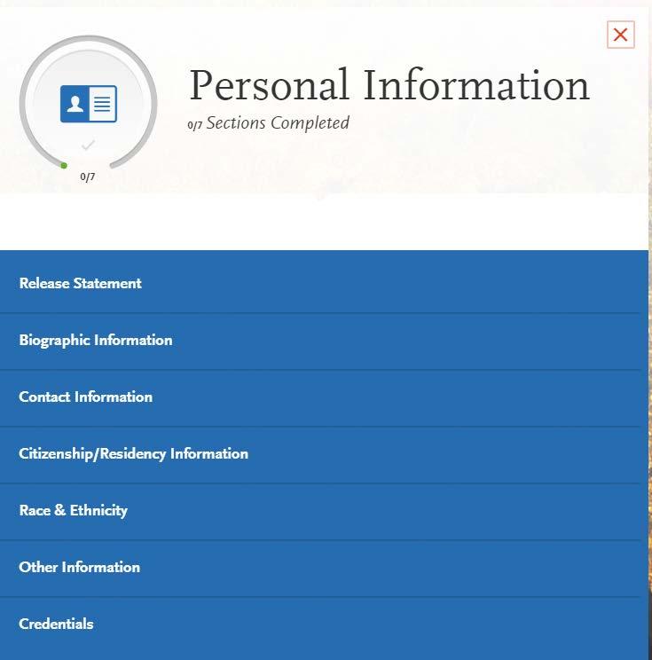 Quadrant 1: Personal Information Please complete all sections.