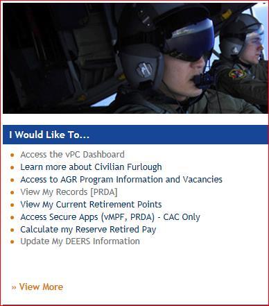 Personnel Records Display Application (PRDA) PRDA allows a member to search, retrieve & manage military