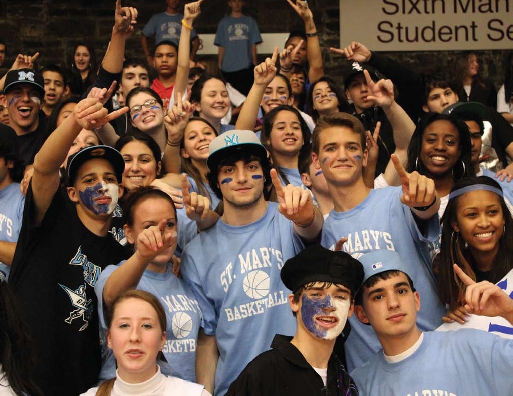 Hundreds of Gaels fans joined the student spirit group, the Saint Mary s High School Extremes, to cheer