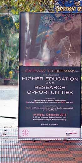 10 13 February Trivandrum & Kochi Info Sessions on Higher Education & Research Opportunities The German House for Research and Innovation - DWIH New Delhi organized Info-sessions on German Higher
