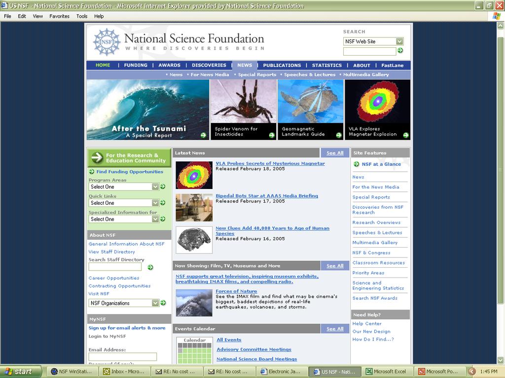 NSF on the web- An