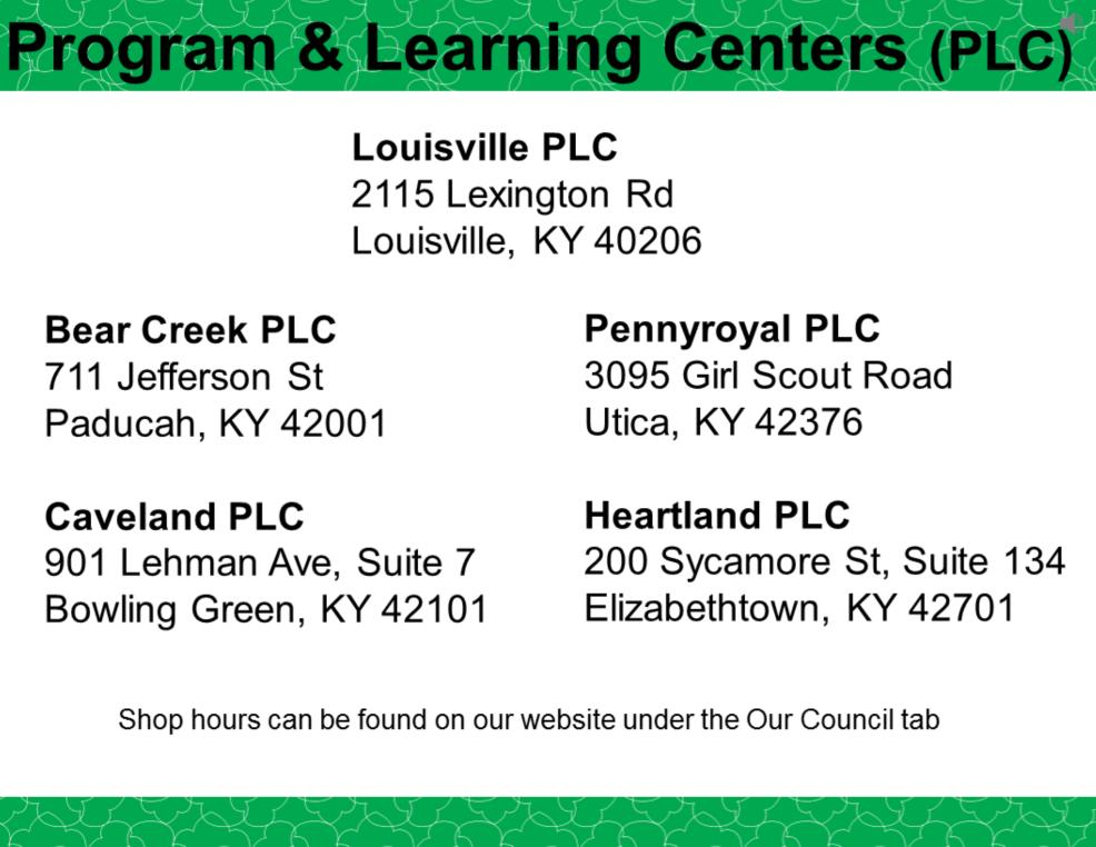 We have 5 Program and Learning Centers, also known as PLC.