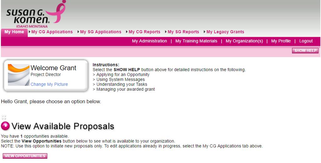 Start your new grant application 1. Type https://affiliategrants.komen.org into the address bar of your web browser to access the Grants Management System (GeMS). 2.