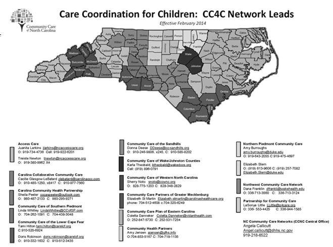 Alleghany Alexer Mecklenburg Montgomery Richmond Scotl Granville Washington a CC4C Partnerships for Success CC4C Leads Each local network has designated one person as the CC4C Lead.