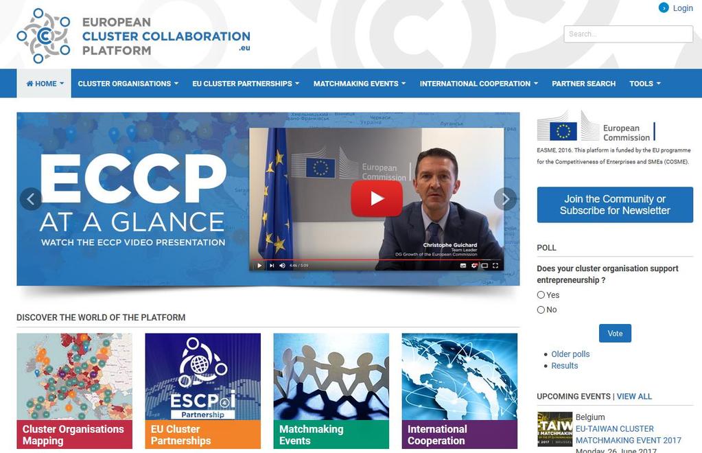 What is the European Cluster Collaboration Platform? www.clustercollaboration.eu A web platform and much more!