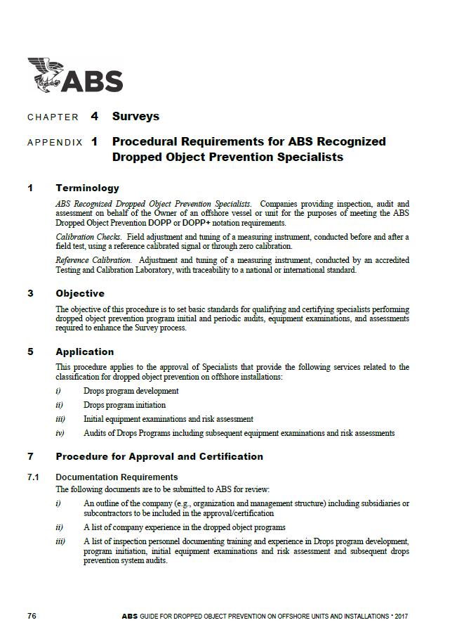 ABS Class Solutions External Specialist ABS DOPP Guide Appendix 4.