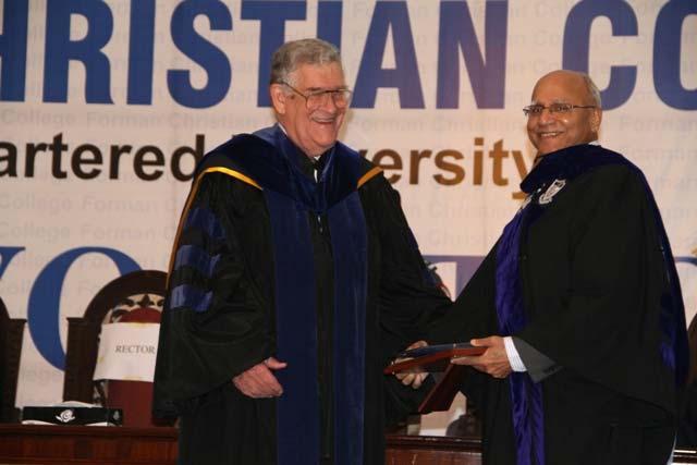 In November 2011 at the 9th Foreman Christian College Convocation Sir Anwar Pervez, OBE H Pk was confirmed an honorary Doctor of Law degree in recognition of his charity work in UK and in