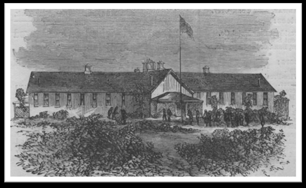 General Benjamin Butler used government funds to erect this large wooden building known as "The Butler School." Over 600 pupils were immediately enrolled under the care of the Rev. Charles A.