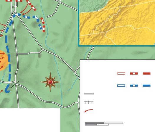 W N S E Confederate positions Union positions Roads Railroad Confederate assaults 0.5 1 mile 0.
