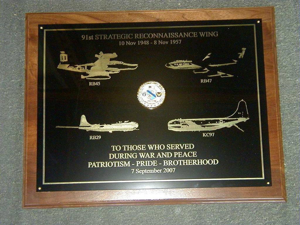 91 st SRW Memorial Plaque Presented at Minot AFB 7 September 2007