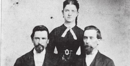 1870 1871 Corvallis College s first class Robert M. Veatch, Alice Biddle, and J.K.