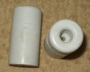 Item: 4537 White rubber cylindrical plug with central