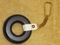 Item: 5067 PVC floating key-ring, blue coloured with chromed brass chain, printable (supplied with