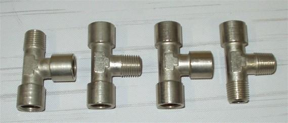 Chromed brass pressure connection for copper pipe, suitable for fuel line and hydraulic