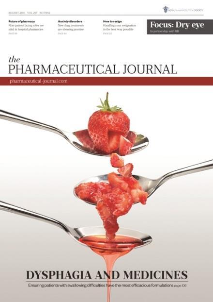 Pharmaceutical Journal August 2016, Vol 297, No 7892 Cover Story Dysphagia and medicines: How to tailor medication formulations for patients with