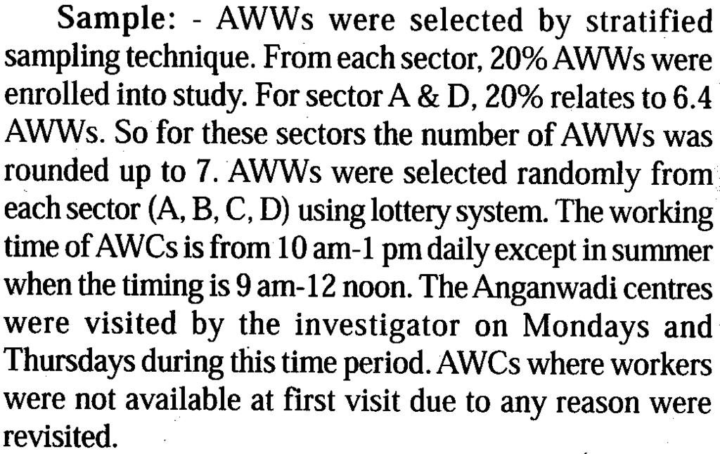 ~eeiial ;\eyel ~~Being.the 16 et al : Anganwadi Workers in Urban ICDS block in some areas.