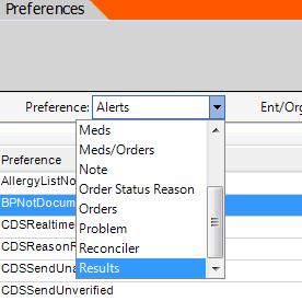 Review Vital Signs Default Preferences 1. Go to TWAdmin Preferences Select Results 1. Allscripts delivers the following Vital Signs Panels for each of the below preferences.