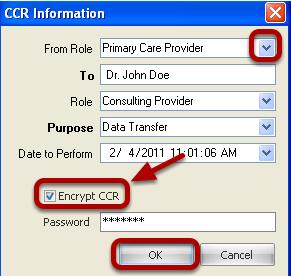 3. Click CCR Use the CCR Feature The CCR represents a "snapshot" of a patient's health data that is useful at the time of a clinical encounter, or when needing to share information on a