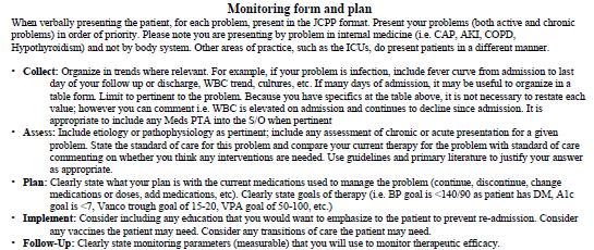 Patient presentation Guidelines on how to apply PPCP to patient
