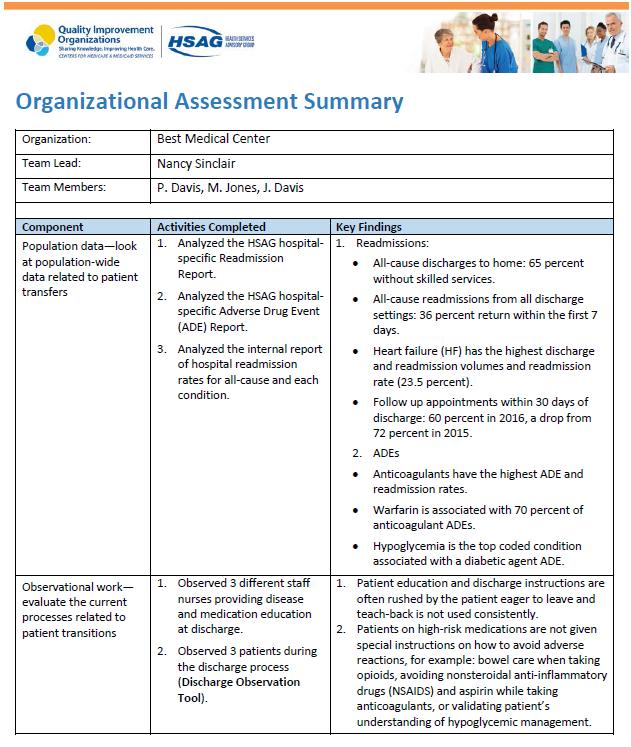 At Our June Meeting, We Got Back to Basics Assess your organization for gaps in care coordination and care transition processes. Summarize your key findings.