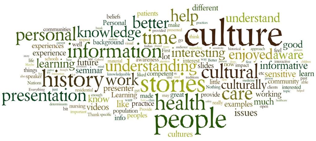 Figure 2. Words most commonly used to describe what students enjoyed about the Aboriginal Cultural Safety Training Students were also asked, How will this impact your future work, if at all?