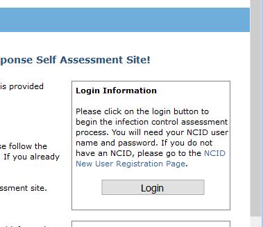 Once you have your NCID, use the login button to login. The login button on https://icar-hai.