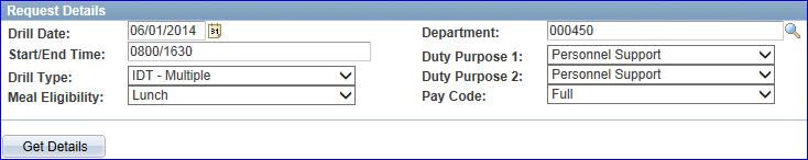 4 (cont) Request Details section (continued) Field Pay Code: Description/Entry Click the drop-down and make a selection.