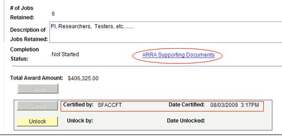 Select ARRA Supporting Documents