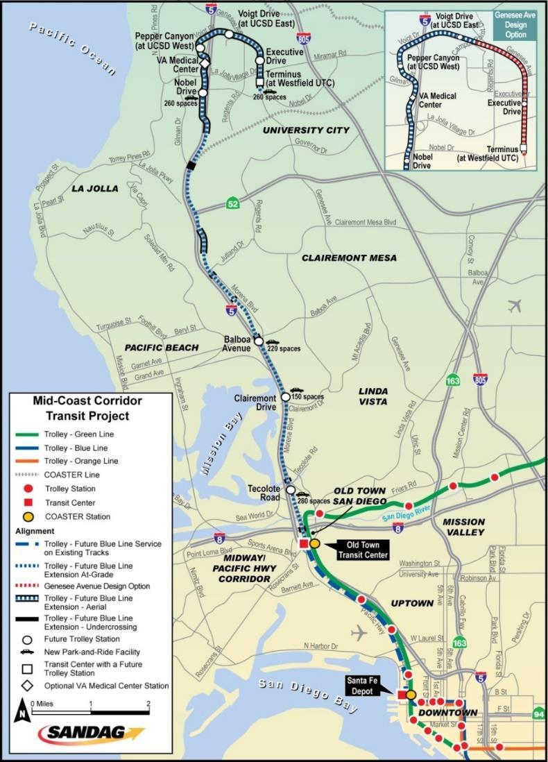 Mid-Coast Project o Extension of Trolley Blue Line from Downtown to UTC Transit Center o 10.