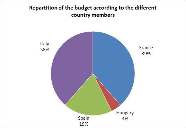 The repartition of the budget regarding each partner activities (detailed in section VI.