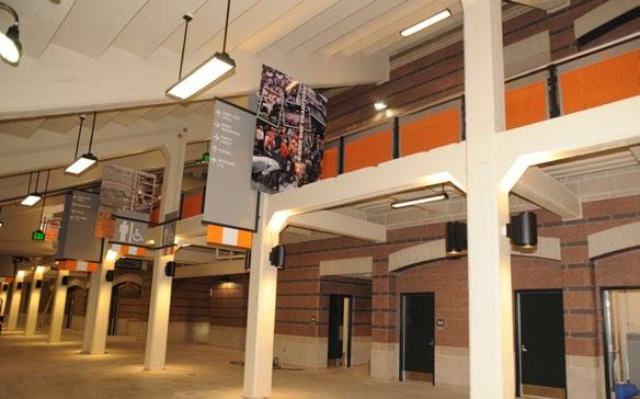 In addition, a mezzanine level was constructed above the main lower concourse which provides additional and more convenient restrooms and concessions stands as well as new higher entry points into