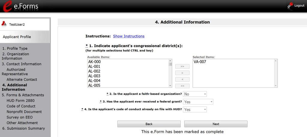 4. Additional Information Complete the fields on the "Additional Information" screen. 1.