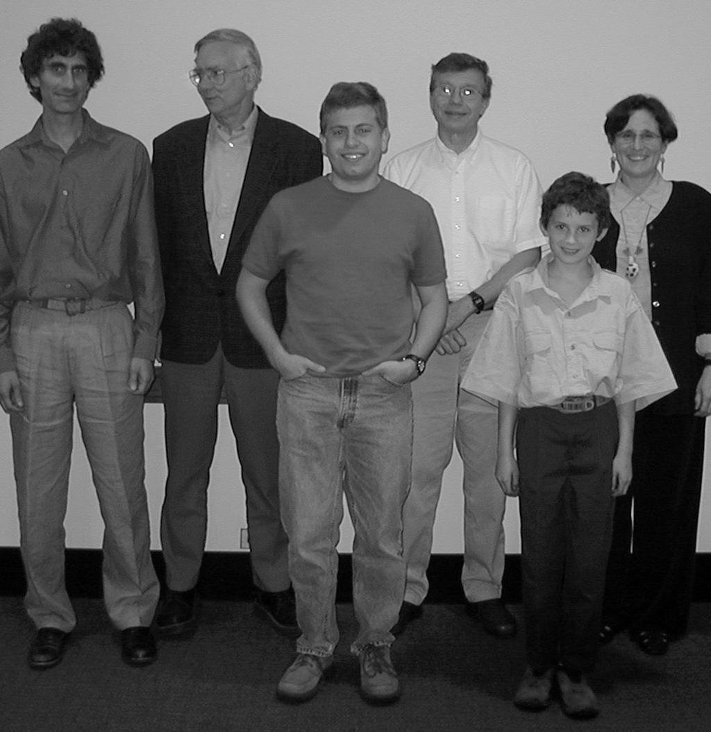 2003 Orloff Award winner for Scholarship David B. Starr (front left) with Jeremy Orloff 2003 Orloff Award winner for Research Jeffrey B.