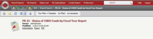 10.25 PR 25 Status of CHDO Funds by Fiscal Year Report Folder Content Report PR 25 Status of CHDO Funds by Fiscal Year Report Document Report (Refer to Section 5 for types of reports).