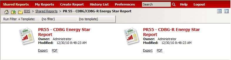10.51 PR 55 CDBG/CDBG-R Energy Star Report Folder Content Reports PR55 - CDBG Energy Star Report Document Report (Refer to Section 5 for type of reports).