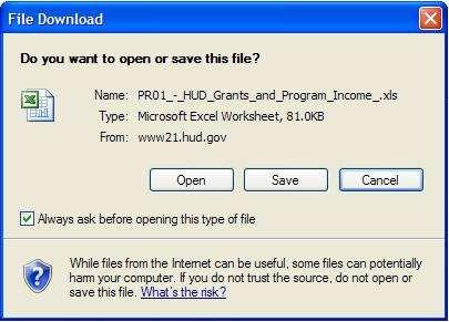Select the option Excel with plain text if it is not already selected. 3. Click the Export button in the lower right corner. The File Download window appears.