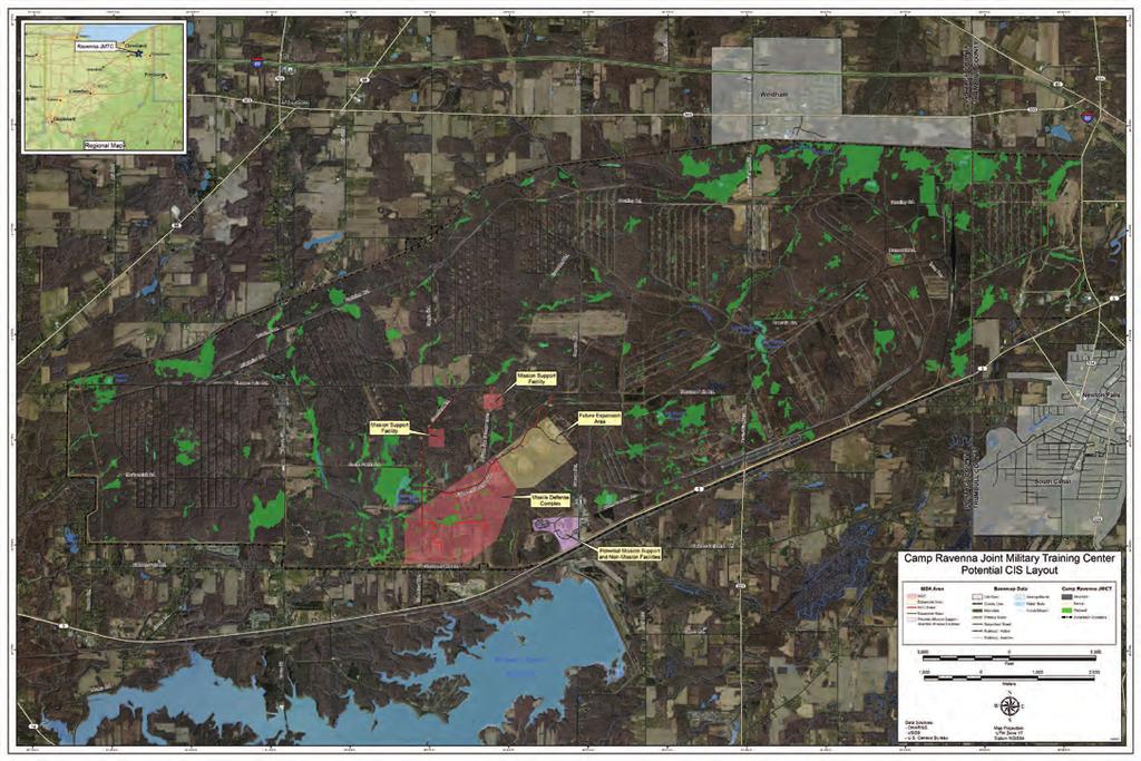 Camp Ravenna Environmental Areas Map Environmental Data for Proposed Site Location Existing Installation Data Threatened and Endangered Species (Bat Survey) Water Quality Flora & Fauna Inventory Bald