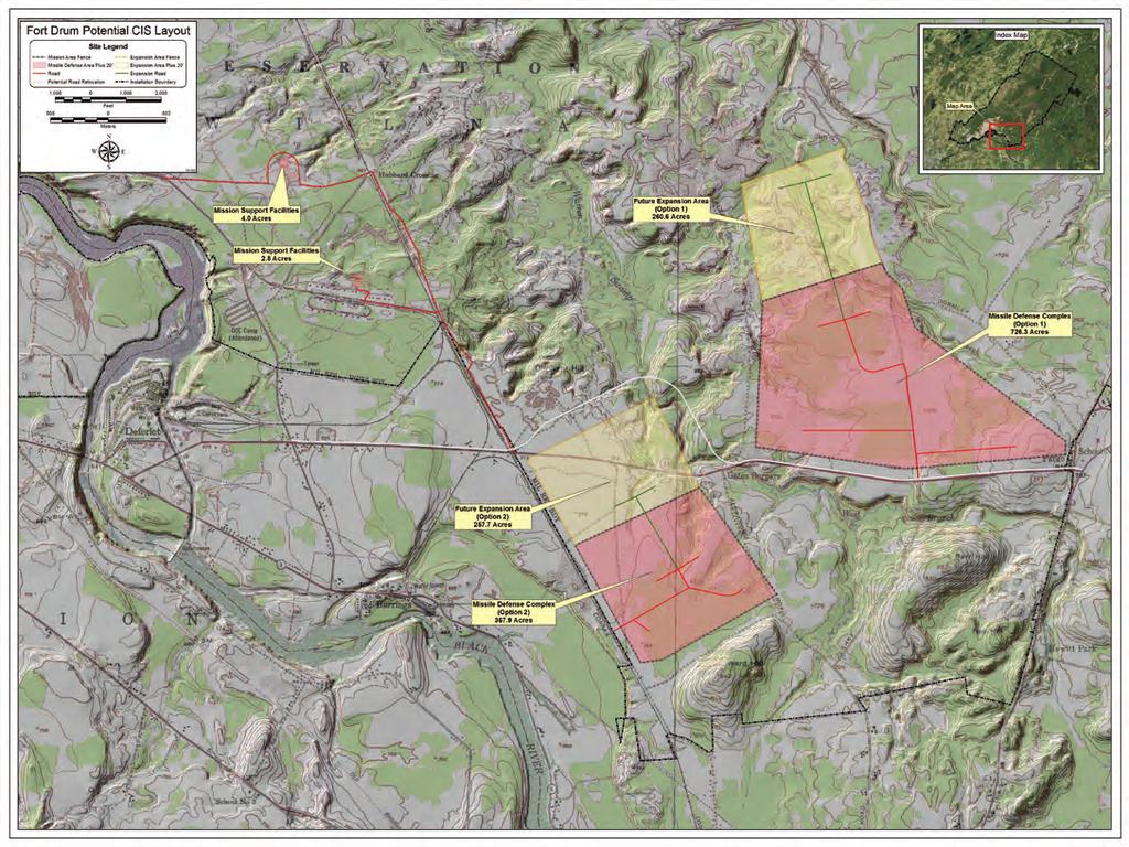 Fort Drum Proposed Site Two potential deployment sites (only one would be selected) Both sites would use common Mission Support