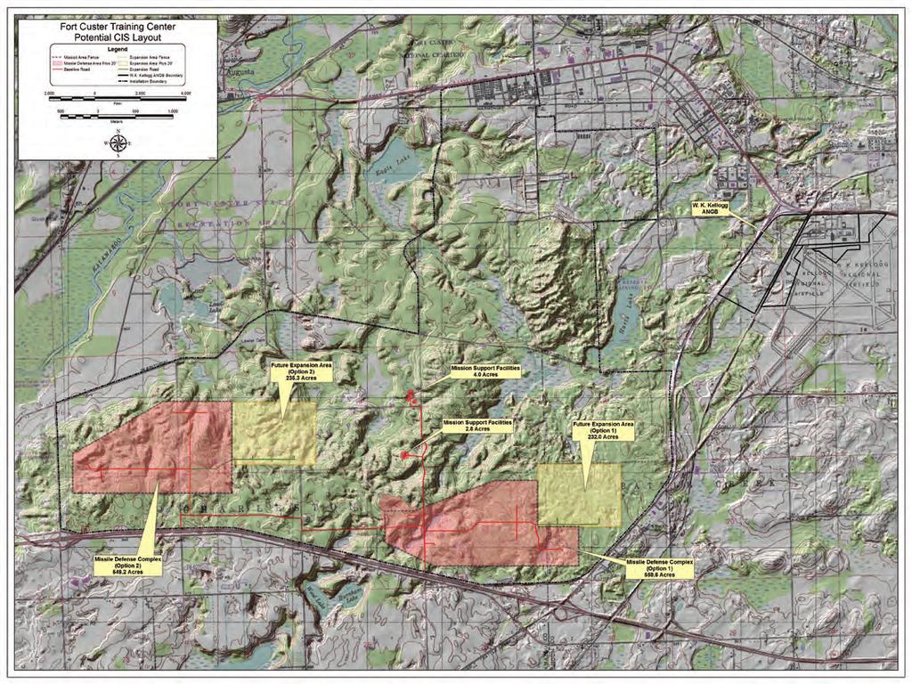Fort Custer Proposed Sites Two potential deployment sites (only one would be selected) Both sites would use common Mission Support