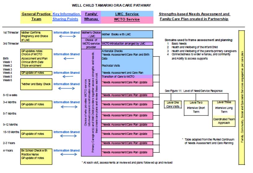 Figure 6: WCTO Care Pathway Source: Werry Centre (2011, appendix ii, p2) A key output when baby is 4 6 weeks is ensuring all are enrolled with a WCTO provider and GPT that best fit with the