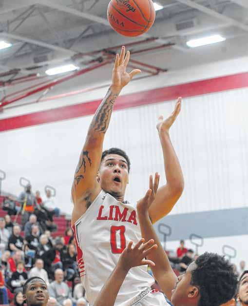 The Lima News Friday, November 24, 2017 3 Lima Senior s Keaton Upshaw puts up a shot against Toledo Central Catholic s Dominique Cole during the teams conference matchup last season.