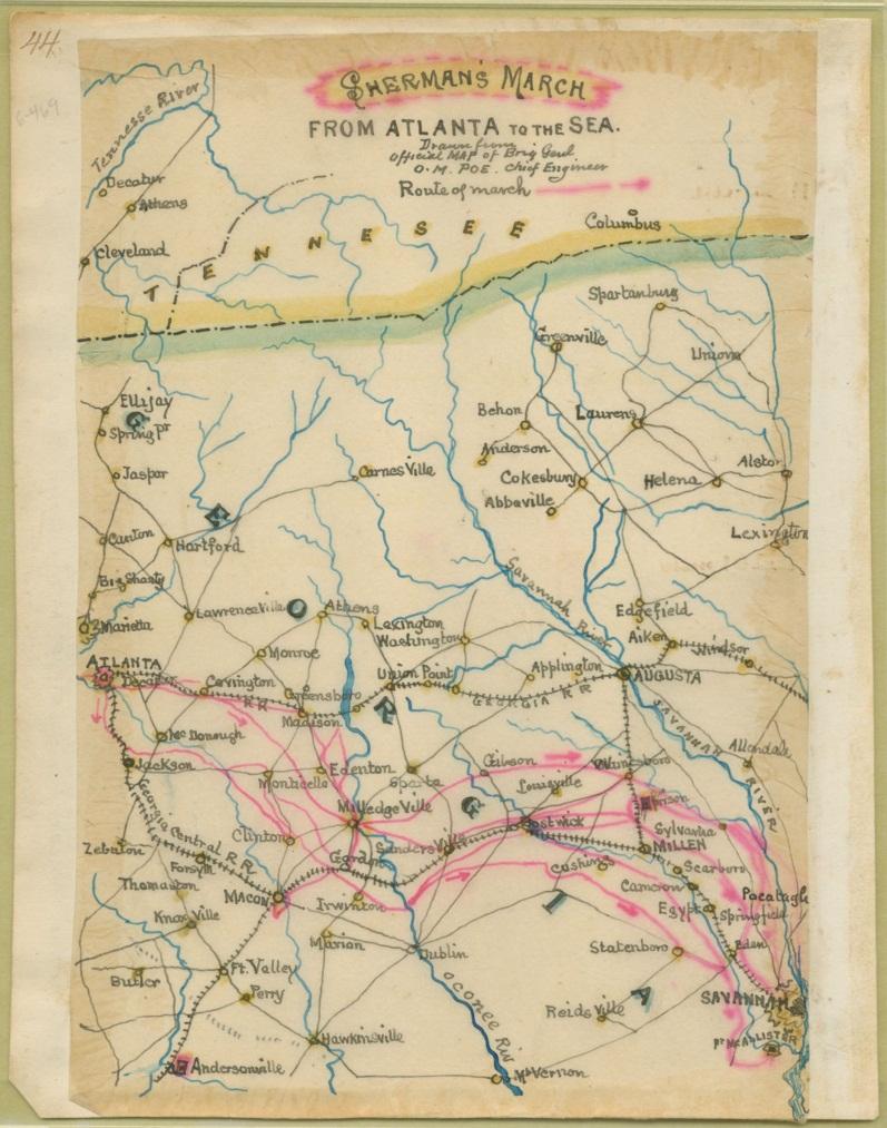 The map details General Philip H. Sheridan s movements during his 1864 Shenandoah Campaign.