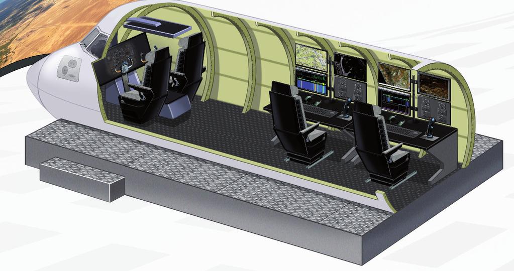 Mini AWACS / Maritime Patrol Aircraft Configuration System Description In complete configuration, the ISR Full Crew Mission Simulator is made up of three elements: a Cockpit Trainer, a Rear Crew