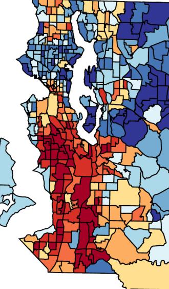 rates (note: the Life Expectancy map ranks shortest in dark red to longest in dark
