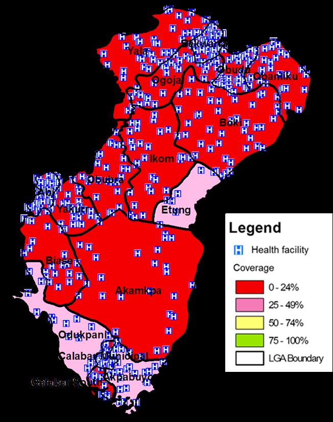 Figure 4: Map showing spread of assessed facilities (with ANC but no