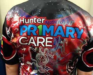 Hunter Primary Care s Aborginal and Torres Strait Islander shirts From left: Jennifer Vardanega